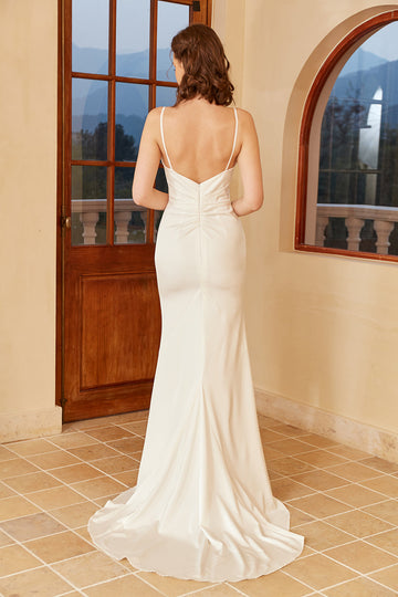 Spaghetti Blanc Sangles Simple Robe de Mariée